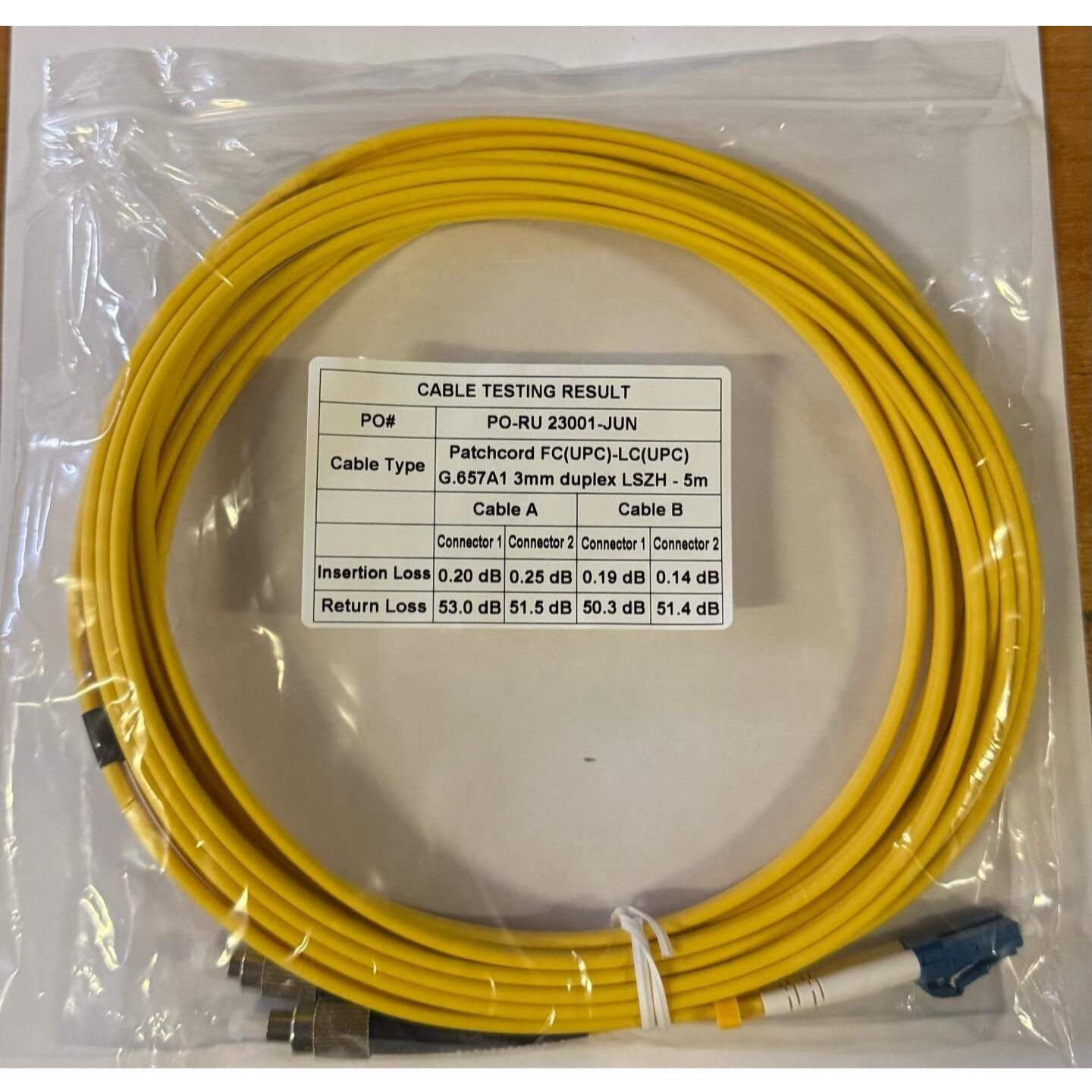 Патчкорд оптический duplex Vimcom FC/UPC-LC/UPC одномодовый LSZH диаметр 3.0 мм длина 10 м