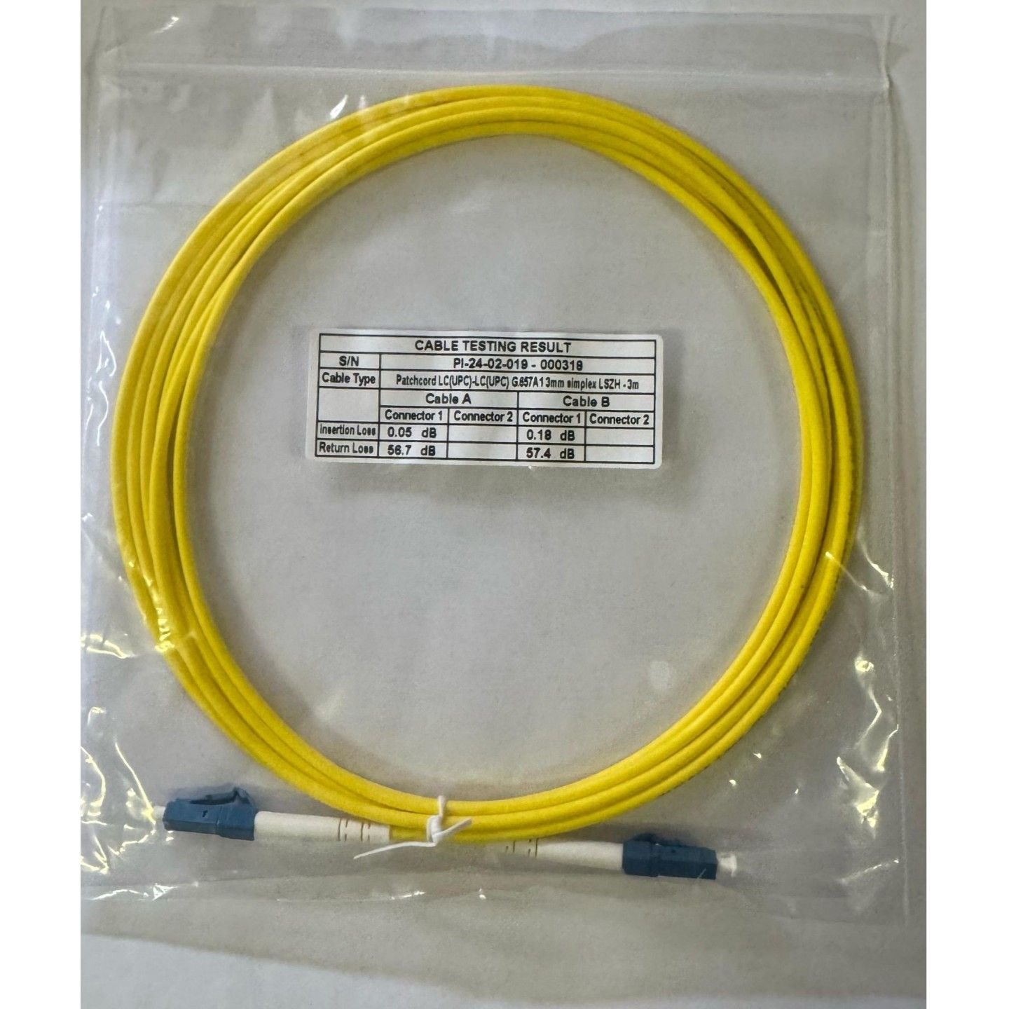 Патчкорд оптический simplex Vimcom LC/UPC-LC/UPC одномодовый LSZH диаметр 3.0 мм длина 2 м