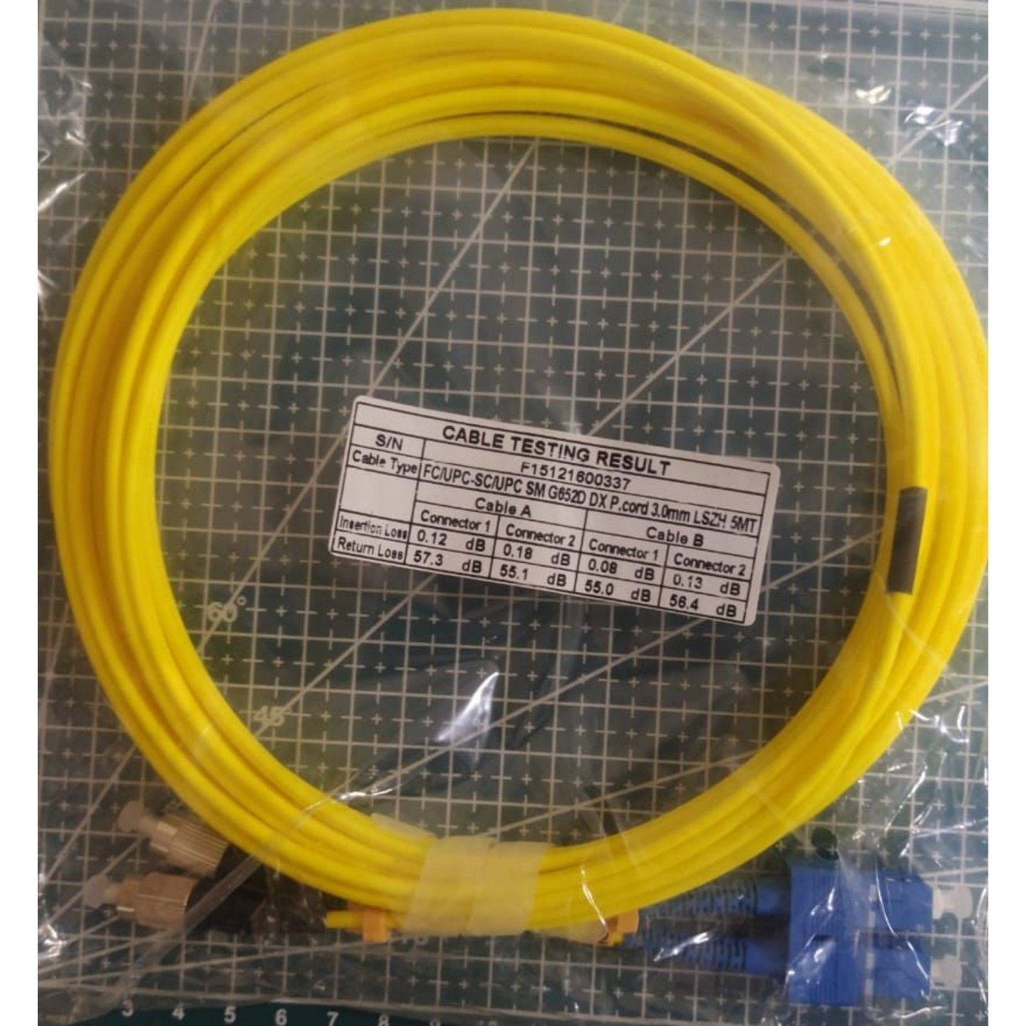 Патчкорд оптический duplex Vimcom FC/UPC-SC/UPC одномодовый LSZH диаметр 3.0 мм длина 5 м