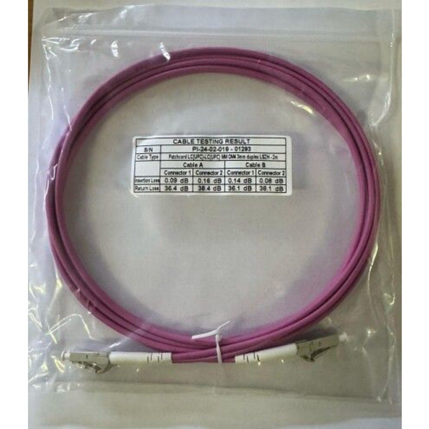 Патчкорд оптический duplex Vimcom LC/UPC-LC/UPC многомодовый LSZH диаметр 3.0 мм длина 1 м