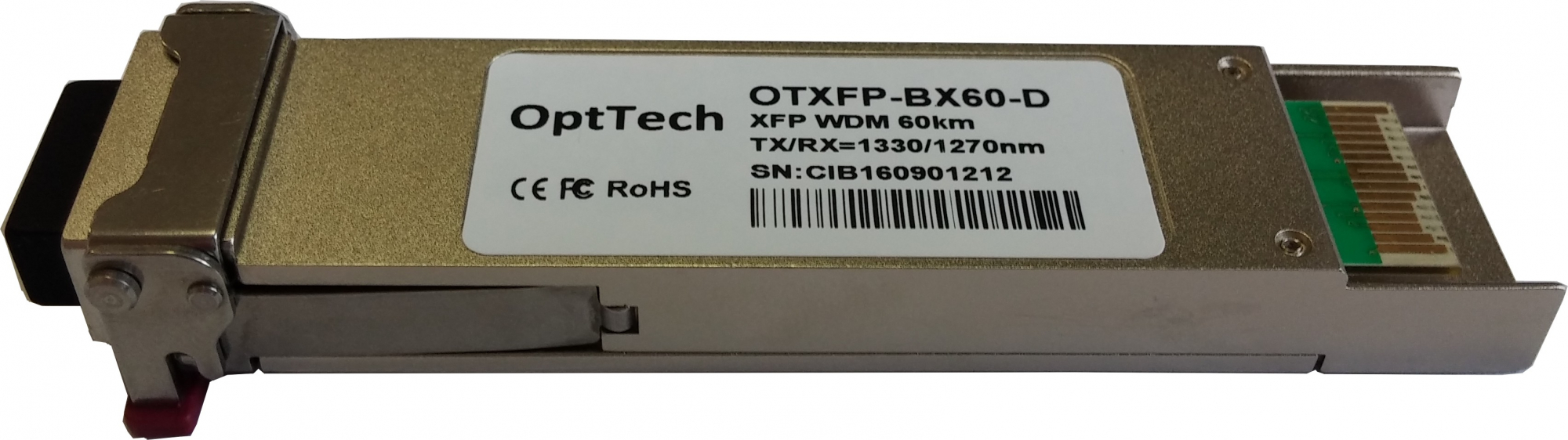 Модуль XFP, WDM, TX/RX=1330/1270nm, 80km