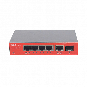 Коммутатор настраиваемый WI-PCES306GF, PoE 60Вт, порты 4 PoE GE + 1GE + 1SFP, Easy Smart