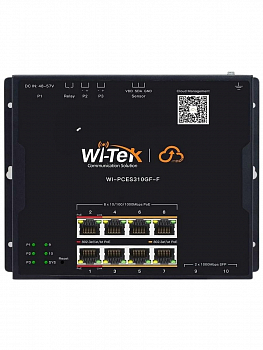 Коммутатор настраиваемый WI-PCES310GF-F, порты 8PoE GE + 2 SFP G-слота, Easy Smart, промышленный