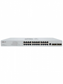 Коммутатор управляемый Wi-Tek WI-CMS528F-L3, уровень L3, 24GbE-T + 4слота SFP 10GbE + 1консольный порт