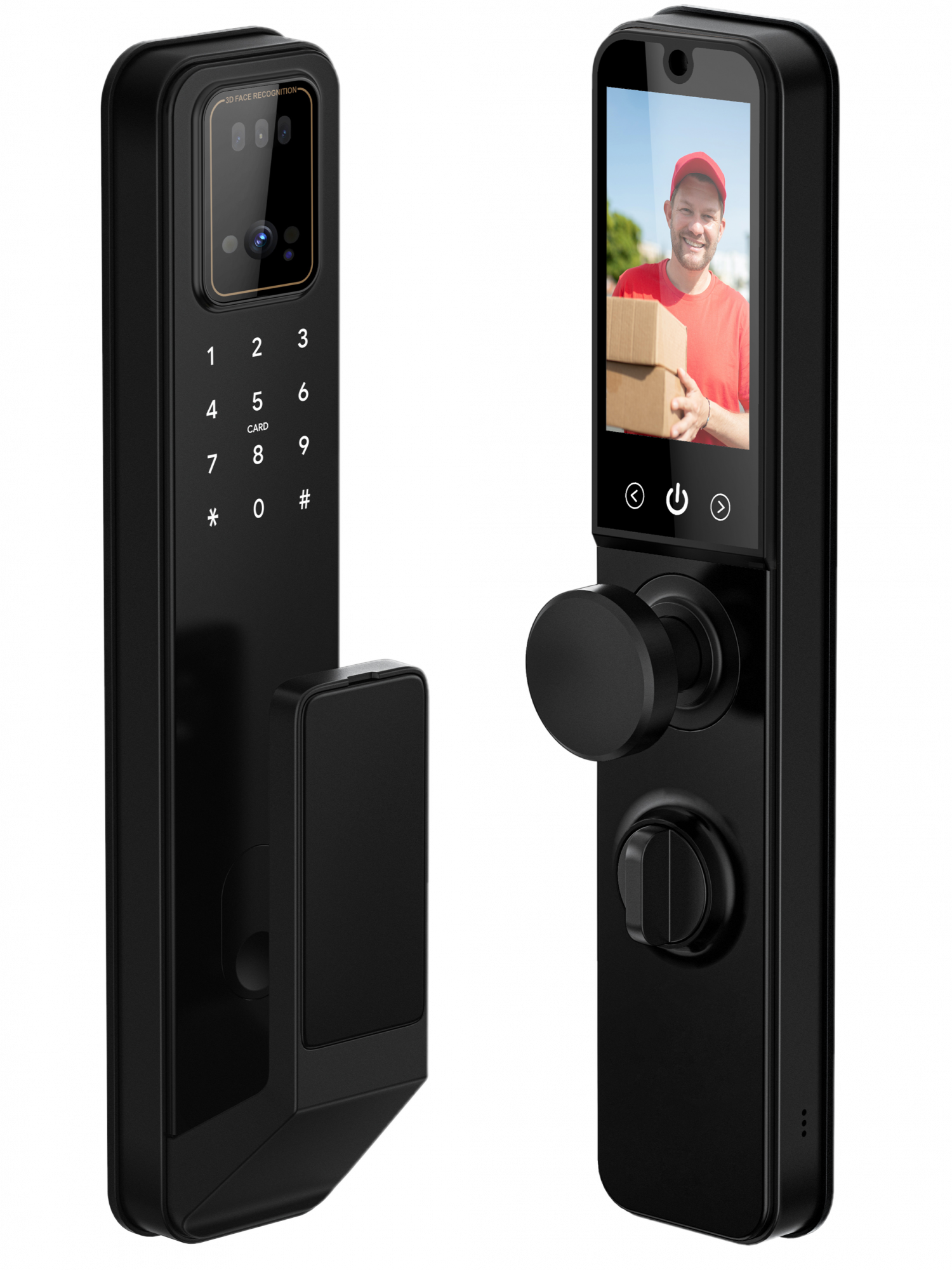 Умный замок Teldis A300PM, чёрный, c Wi-Fi, распознаванием по лицу, сканером отпечатка пальца и вен ладони