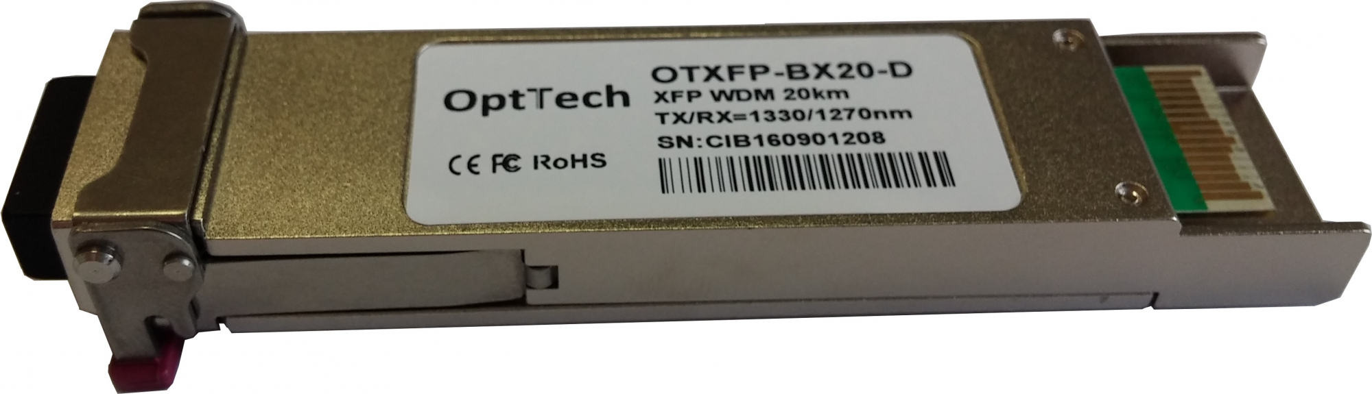 Модуль XFP, WDM, TX/RX=1330/1270nm, 20km