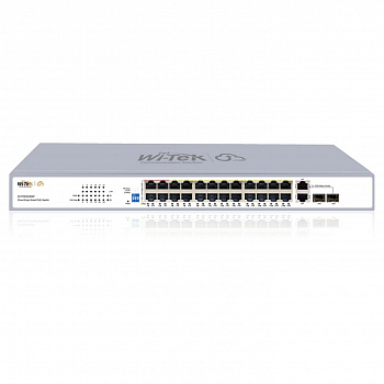 Коммутатор настраиваемый Wi-Tek WI-PCES226GF, PoE 280Вт, порты 24FE PoE + 2Combo SFP, Easy Smart