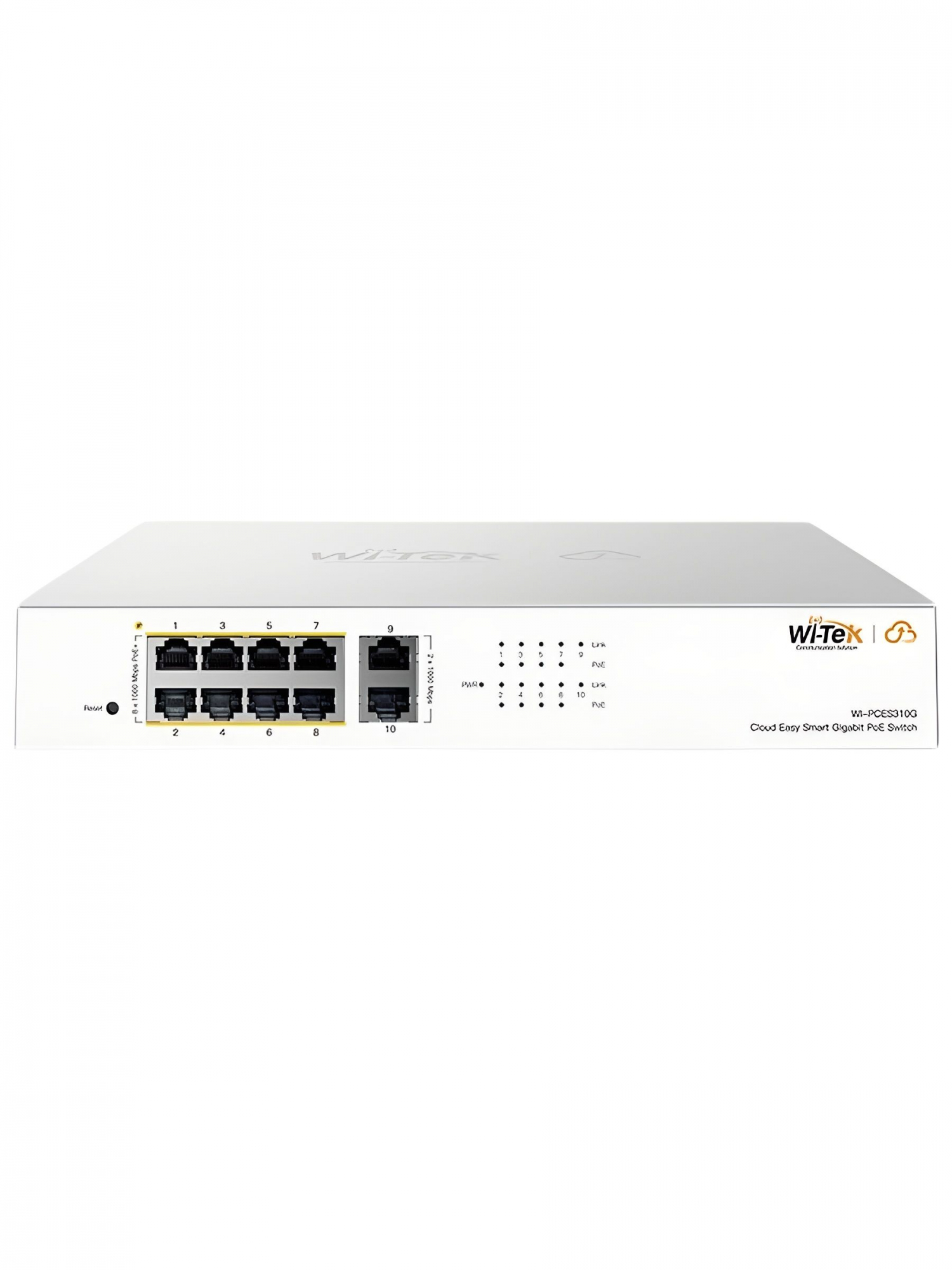 Коммутатор настраиваемый WI-PCES310G, PoE 110Вт, порты 8 PoE GE + 2 SFP, Easy Smart