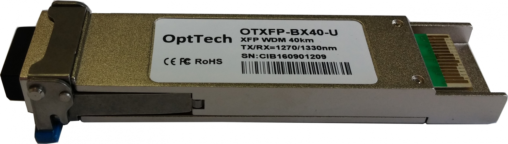 Модуль XFP, WDM, TX/RX=1270/1330nm, 40km